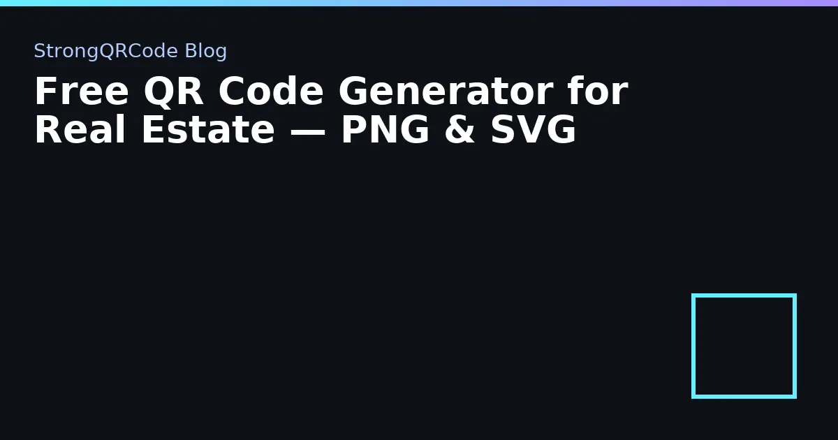 Free QR Code Generator for Real Estate — PNG & SVG thumbnail