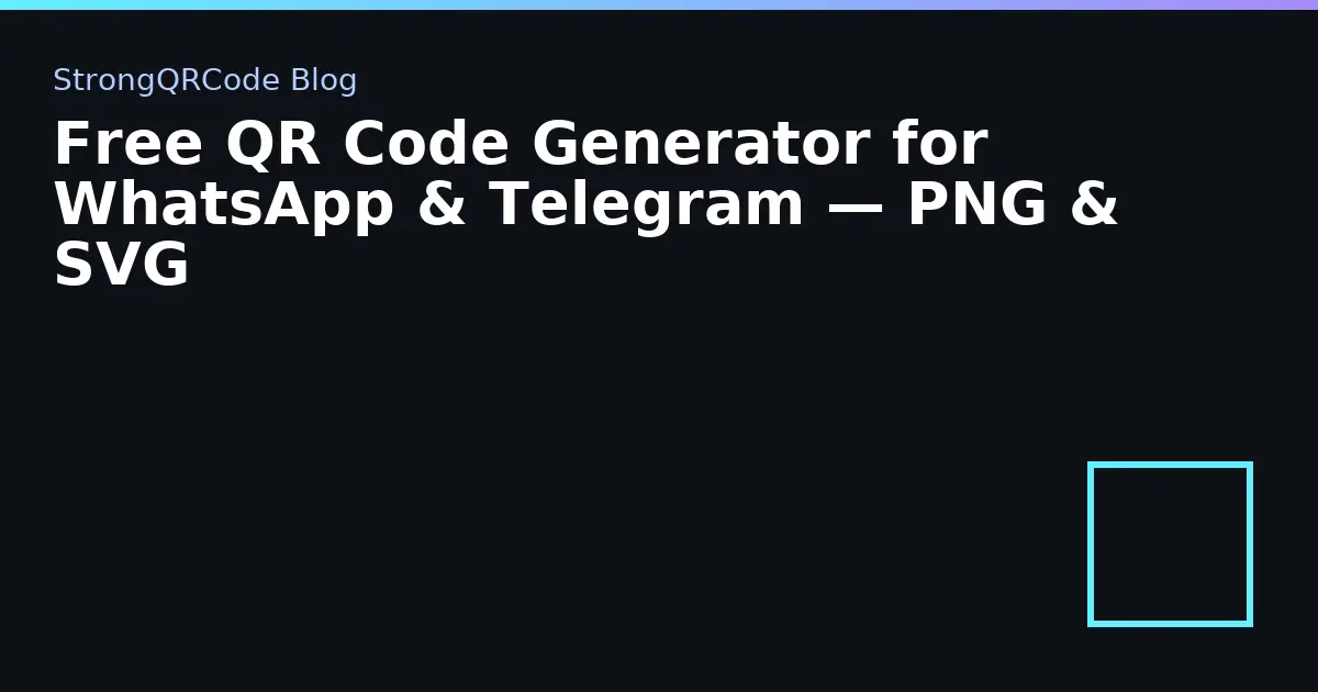 Free QR Code Generator for WhatsApp & Telegram — PNG & SVG thumbnail